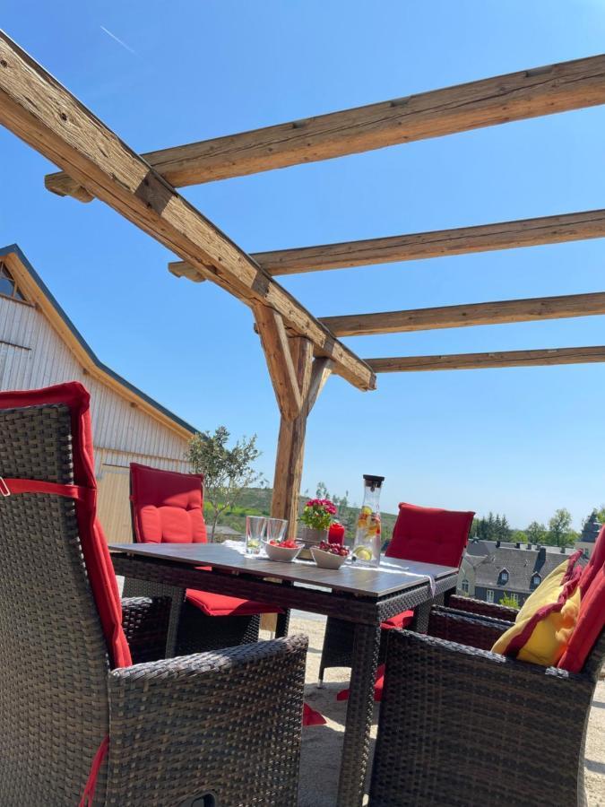 Chalet-Ferienwohnung Aehrenglueck, 70 Qm, Wellness/Fitness/Sauna - Bergroedelhof Feilitzsch Kültér fotó